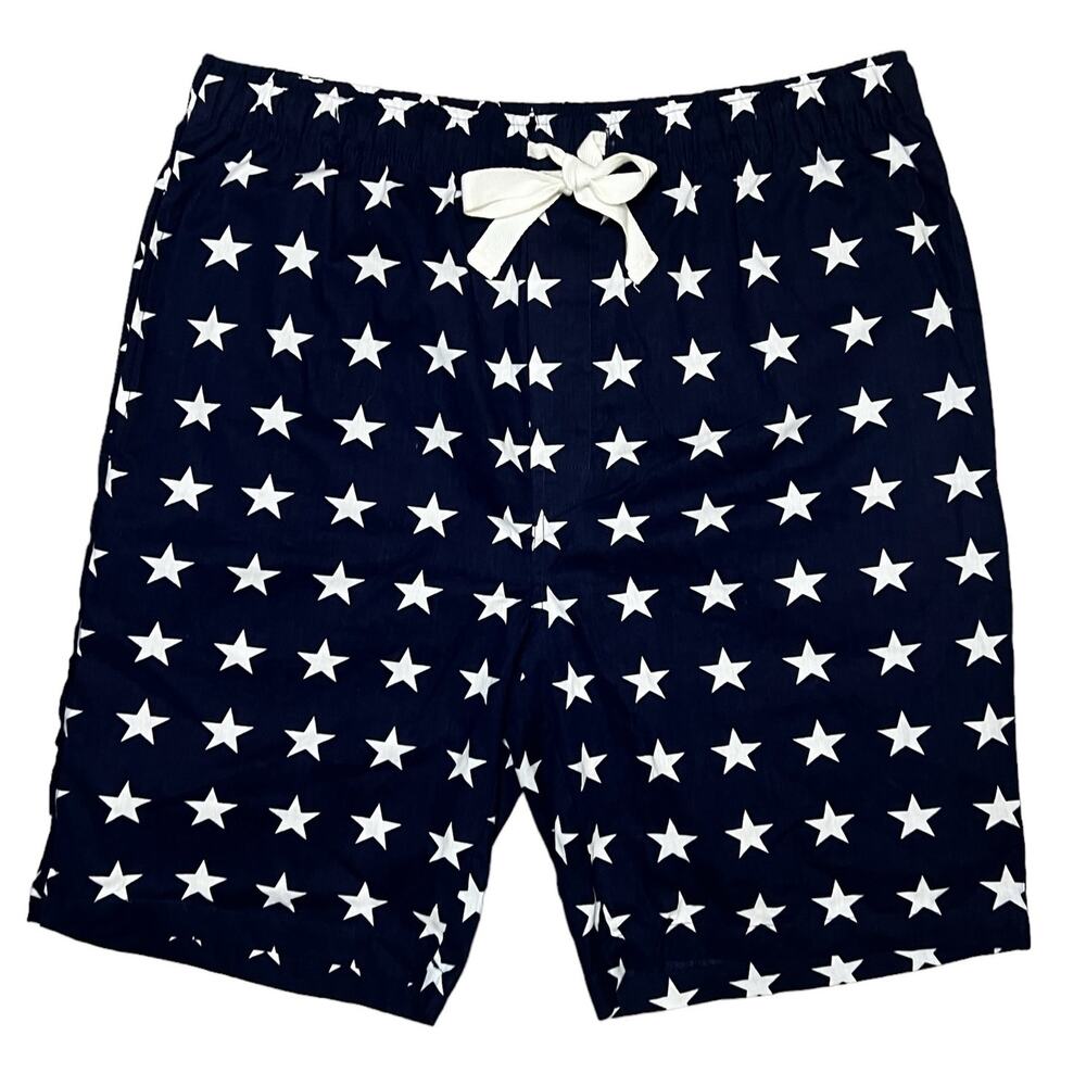 100% Cotton Casual Shorts Navy Blue USA Elastic Drawstring Waist size large